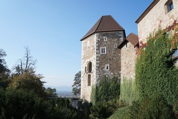 Fototapeta na wymiar Ljubljana castle - Ljubljanski grad, Slovenia, Europe 