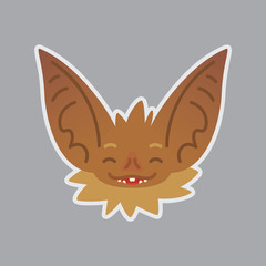 Bat emotional head. Happy emoji. Smiley icon.