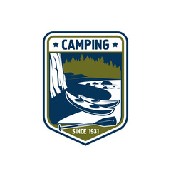 Vector badge icon for camping sport adventure