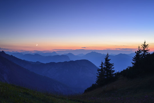 Mountains at sunset, Kaiser range, Tyrol, Austria