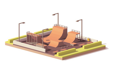 Vector low poly skate park