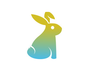 Very Cute Bunny Rabbit Modern Simple Colorful Logo Element