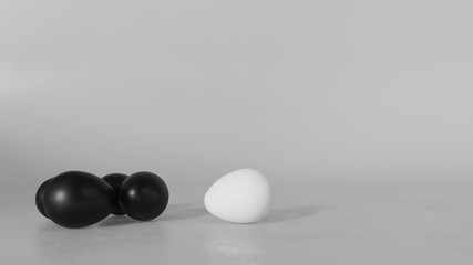 White Eggs 1, isolated from a group of black eggs. Being in same area and close together may represent leadership. Or maybe a split. Incompatible Abandoned from the group But inside egg is the same.