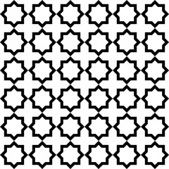 Fototapeta premium A simple geometric pattern. Black and white. Arabic style.