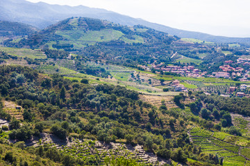 Fototapeta na wymiar Mountains near Сollioure village, Roussillon, Vermilion coast, Pyrenees Orientales, France