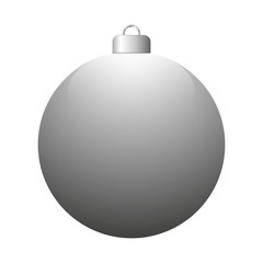 Obraz premium Vector gray glossy Christmas ball isolated on white background