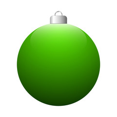 Vector green glossy Christmas ball isolated on white background