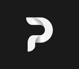 Letter P logo initial. Modern smooth shape design P letter logo