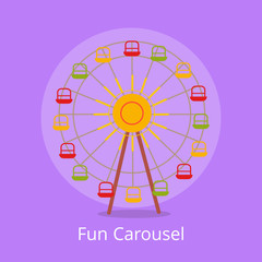 Fun Carousel Closeup Isolated on Light Purple
