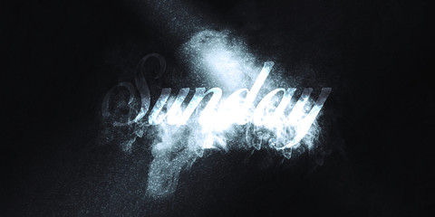 sunday days writing with smoke effect