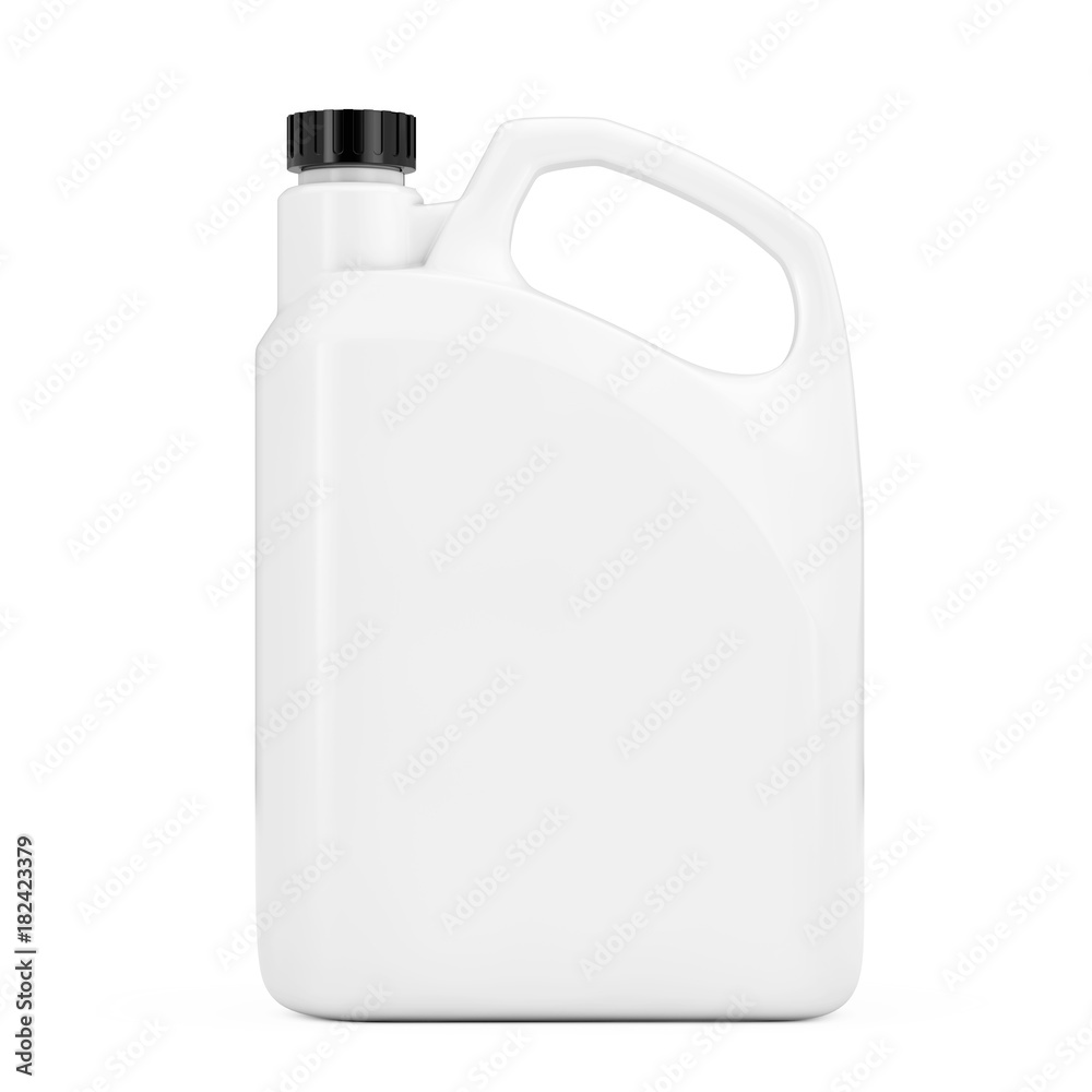 Aufkleber White Plastic Blank Container Canister with Blank Space for Yours Design. 3d Rendering