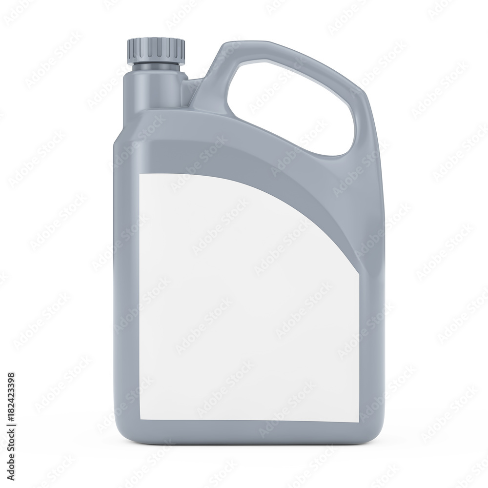 Aufkleber Grey Plastic Blank Container Canister with Blank Space for Yours Design. 3d Rendering