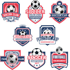 Naklejka premium Vector icons for soccer club football team league