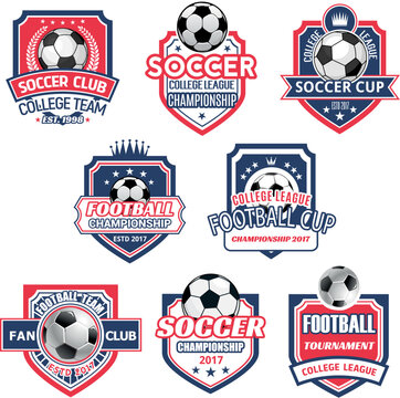 Vector icons for soccer club football team league