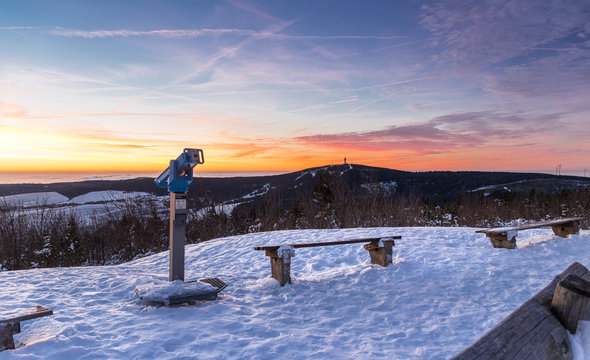 Sonnenaufgang auf dem Fichtelberg