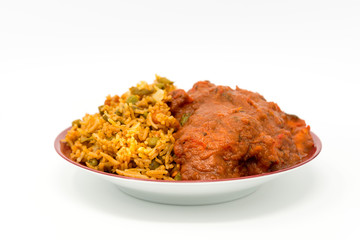 Handmade Indian curry chicken rice