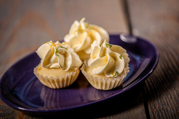 cream cake with shredded lemon and lime zest 