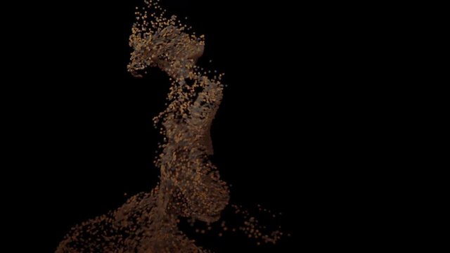 Abstract  particle vortex / tornado. Stylish, trendy and modern animation with copy space.