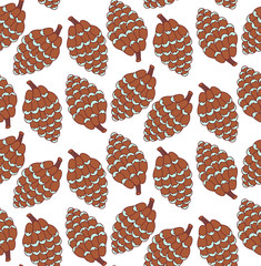 Cones christmas seamless vector pattern