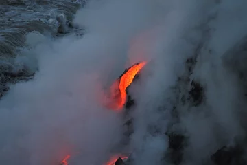 Crédence de cuisine en verre imprimé Volcan Lava flows from the Kilauea volcano