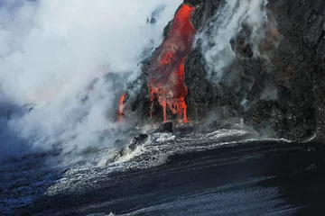 Keuken foto achterwand Vulkaan Lava stroomt uit de Kilauea-vulkaan