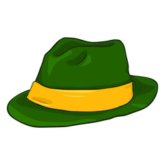Fototapeta premium Vector Single Cartoon Irish Color Fedora Hat