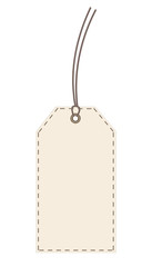 Beige Label Seam Tag isolated on White, stock vector illustration