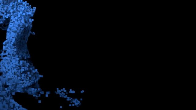 Abstract  particle vortex / tornado. Stylish, trendy and modern animation with copy space.