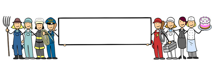 Frauen aus verschidenen Branchen