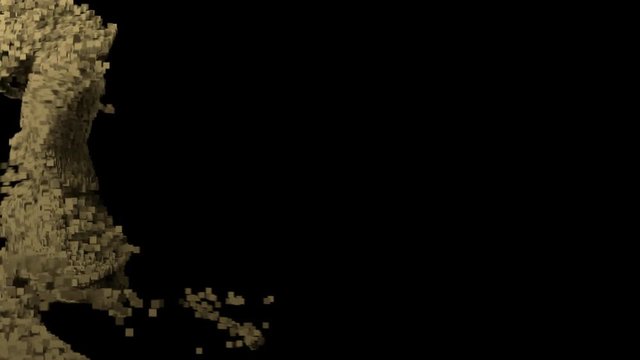 Abstract  particle vortex / tornado. Stylish, trendy and modern animation with copy space.