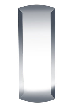 Modern big mirror on white background