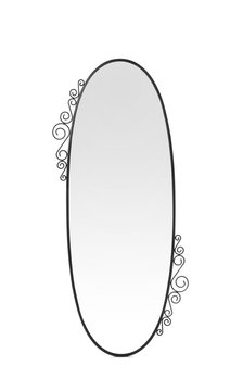 Beautiful big mirror on white background