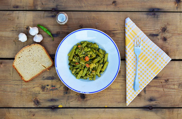 plate of green beans, healthy food meal