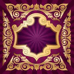 Retro ornate golden blank