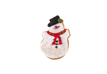 christmas gingerbread on white isolated background