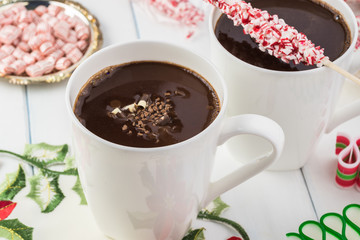 Homemade hot chocolate drink.