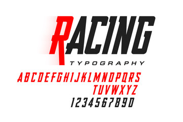 Sport style modern font, condensed typeface