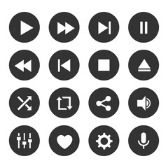 Media player icon set