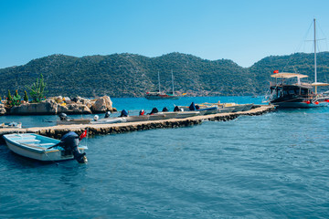 panorama, pier Lycian city of Simena, travel to Turkey