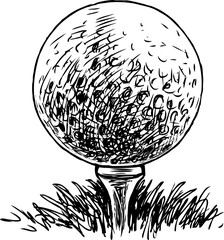 sketch of a golf ball