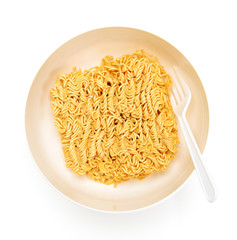 Instant noodles isolated on white background
