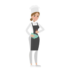 Isolated female chef.
