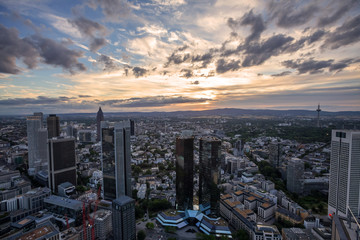 Obraz premium frankfurt am main germany from above