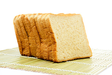 Sliced bread isolated on white background