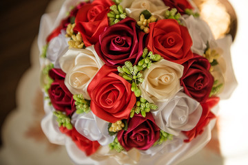 artificial wedding flower boquet from textile 