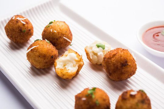 Fried Cheese Balls Food Croquette Appetizer Photo Background And Picture  For Free Download - Pngtree