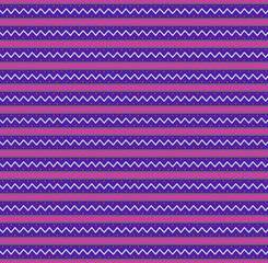 Cute  seamless festive template with pink, blue and violet zig zag striped pattern