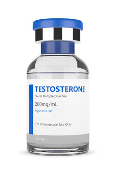 3d render of testosterone injection vial