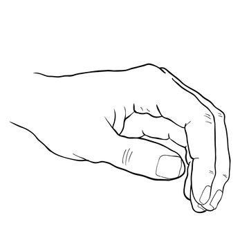 coloring hand man's bent fingers.  illustration