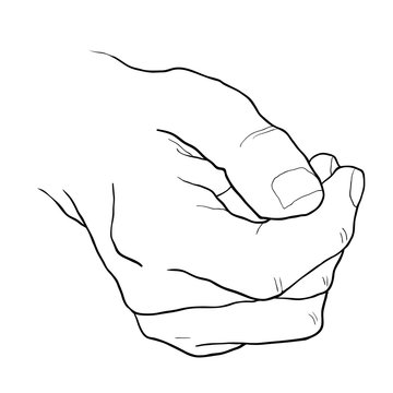 coloring hand man's bent fingers hold. illustration